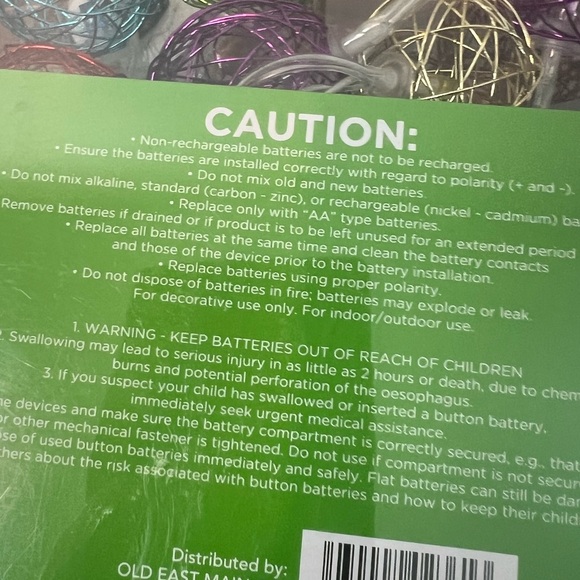 Battery operated LED string lights Metal Globe Colorful 30 light total 3 strings - Picture 7 of 8